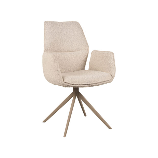 Dining Chair Mellow 58x63x92 cm Touch Naturel Grey Metal Perspectief