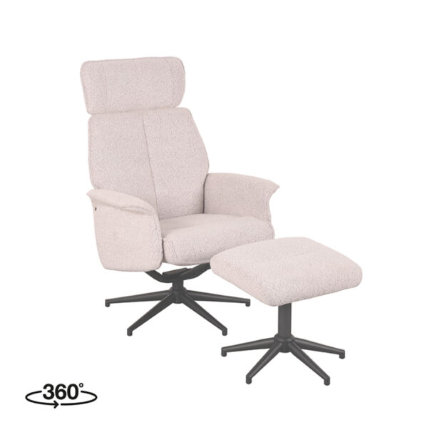 Lounge Chair Verdal 77x79x109 cm Ottoman Touch Naturel 360
