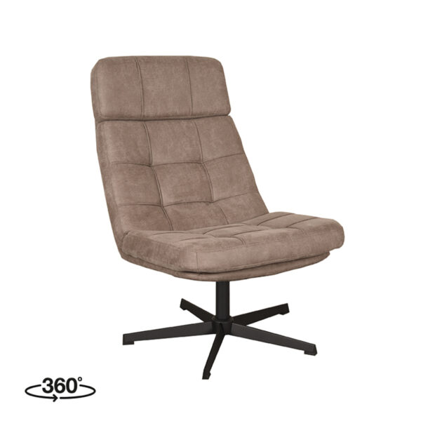 Relaxfauteuil Alvar 53x57x83 Cm Taupe Micro Suede Perspectief 360