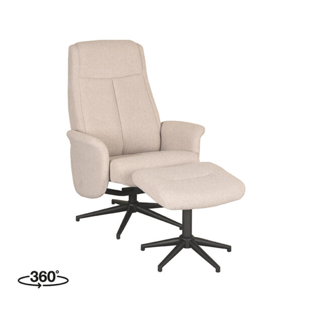 Relaxfauteuil Bergen Ottomane 77x76x105 Cm Naturel Touch Perspectief 360 v2