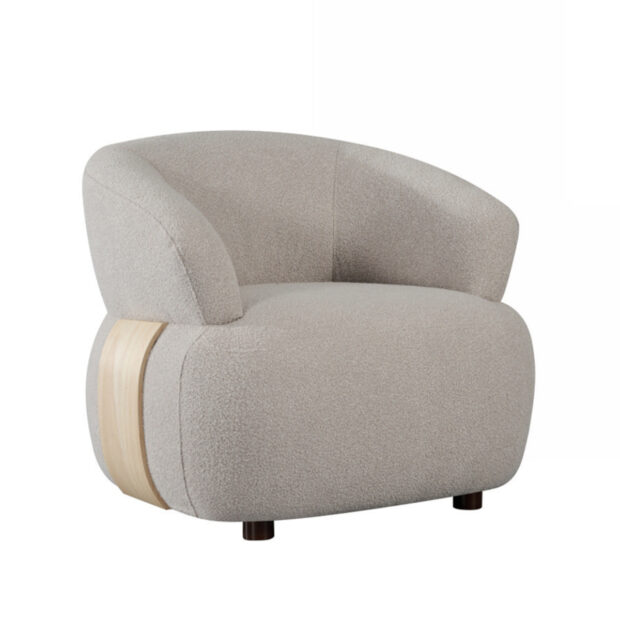 0Draaifauteuil Valenza 83x79x73 Cm Naturel Touch Natutel Eiken Perspectief