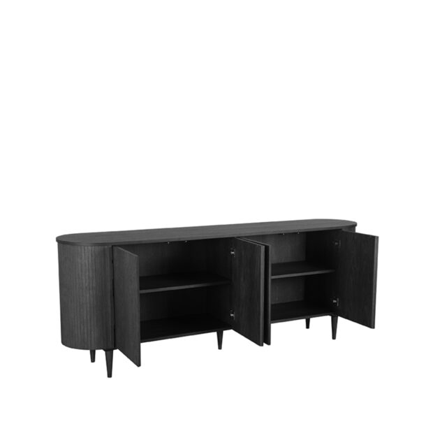 0Dressoir Oliva 220x47x85 Cm Zwart Eiken Perspectief2