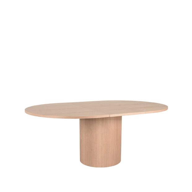 0Eettafel Oliva 150x130x75 Cm Uitschuifbaar 50 Cm Naturel Eikenhout Perspectief