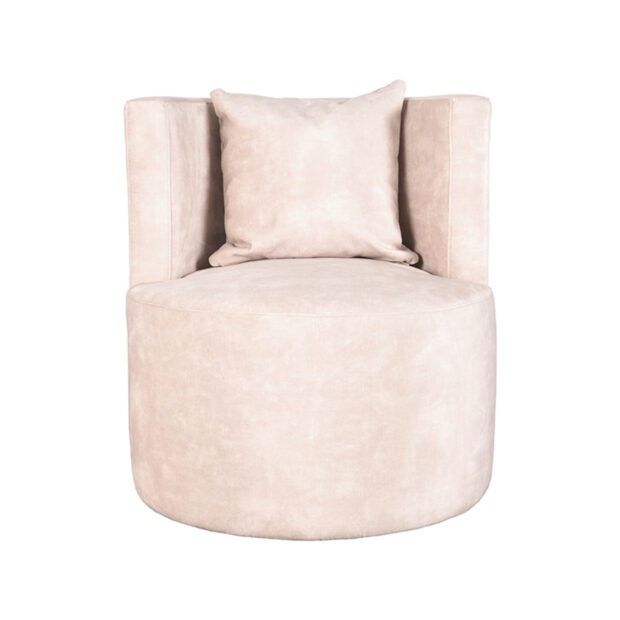 0Fauteuil Evy 65cm Naturel Velours Voorkant