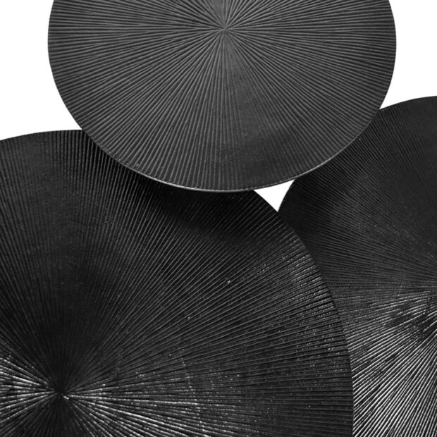 0Salontafel Set Nobby Zwart Metaal 60x60x45 cm Detail