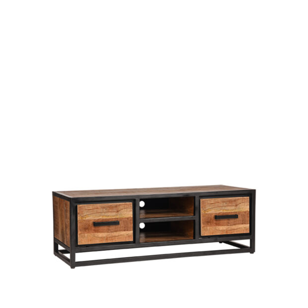 0Tv Meubel Tampa Rough Mangohout 120x45x40 cm Perspectief