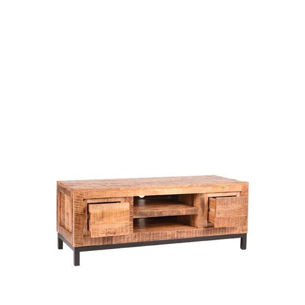 0tv meubel ghent rough mangohout 120x45x45 cm perspectief 2 1