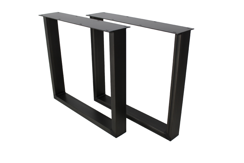 Kruik metro Veroorloven Tafelpoten - U-model - 78x72 cm - gepoedercoat zwart metaal - set van 2 -  Zitten en Liggen