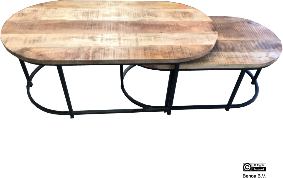 iron coffee table oval set of 2 120
