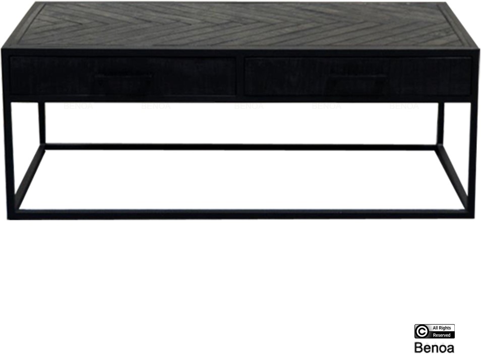 jax 2 drawer coffee table black 120 2