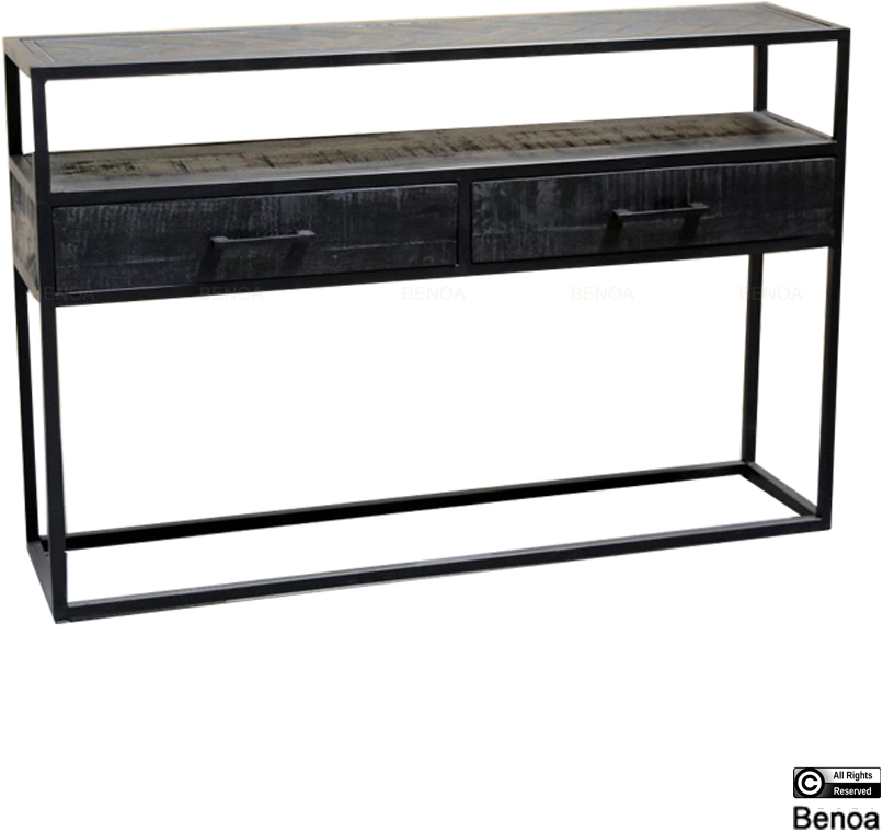 jax 3 drawer console table black 140 2