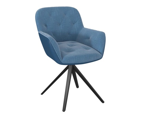 stoel charleston assise pivotante blauw stof en polyurethaan ch097bl 5 c